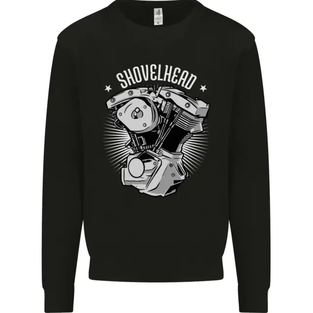 Shovelhead Motorcycle Engine Biker Kids Sweatshirt Jumper