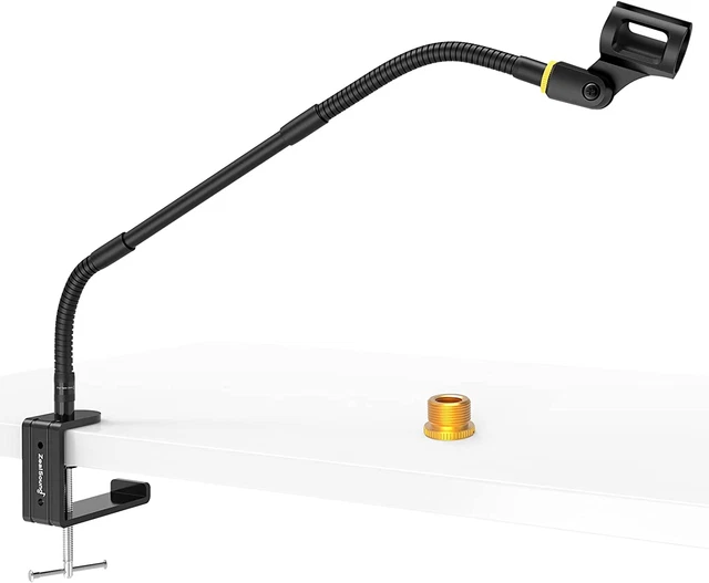 MICROPHONE ARM,FLEXIBLE GOOSENECK Rigid Desktop Mic Stands with Clip