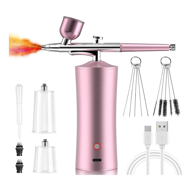 Kit Aérographe Rechargeable Sans Fil Avec Compresseur - Pour Ongles, Maquillage, Décoration, Peinture - 3