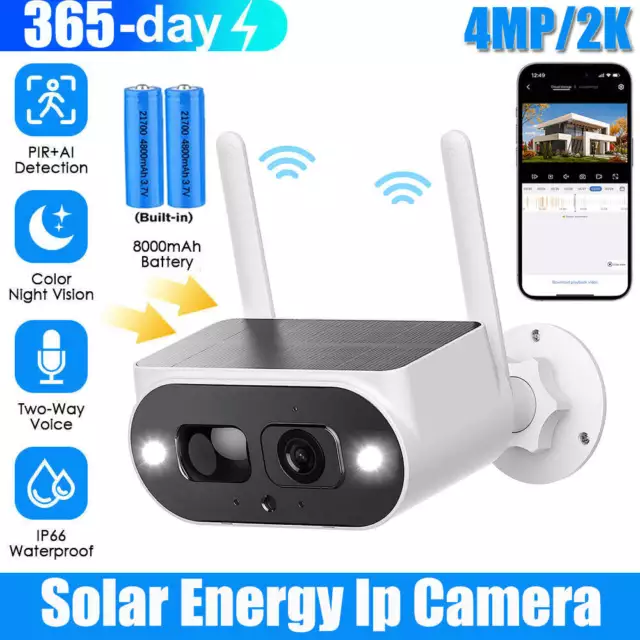 Solar Security Camera Battery Powered Outdoor Wireless WiFi CCTV Camera IP Cam