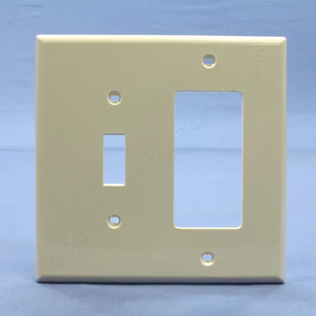 Leviton Lt Almond Combination Toggle Switch Decora Receptacle Wallplate PJ126-T