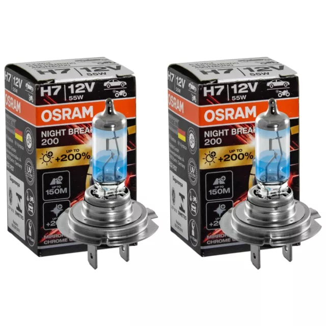 2 unidades OSRAM H7 NIGHT BREAKER 200 hasta 200% 2022 Edición 64210NB200 55W 12V