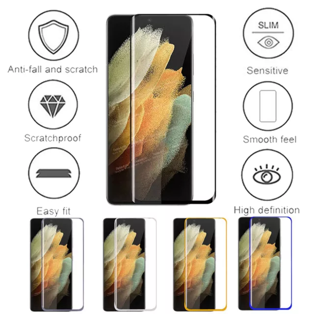 3D Tempered Glass For Samsung Galaxy S22 Ultra S21 S20 Plus S10 Screen Protector