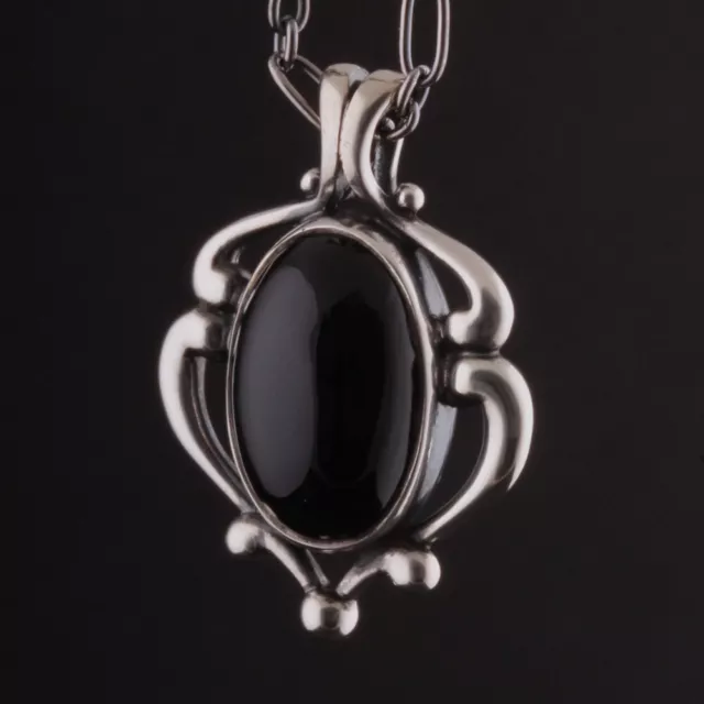 GEORG JENSEN Sterling Pendant of The Year 2019, Silver w. Black Agate. 10014467.