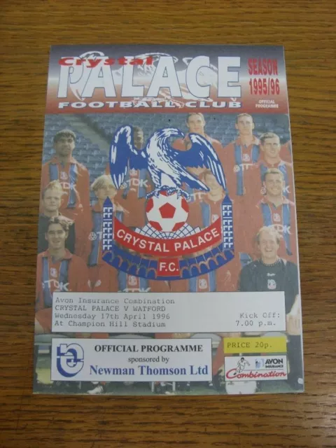 17/04/1996 Crystal Palace Reserves v Watford Reserves [At Dulwich Hamlet]  (Four