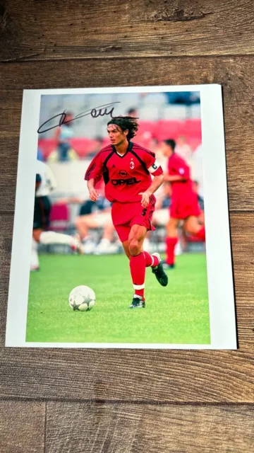 Paulo Maldini signed AC Milan photo with COA