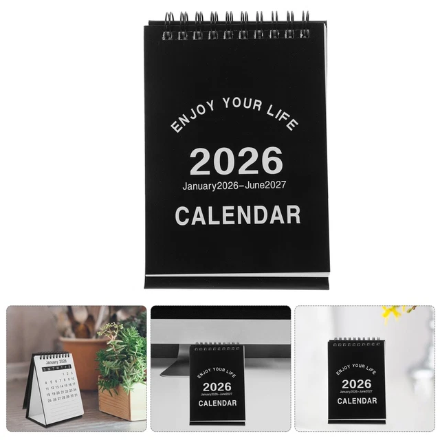 Agenda Bureau 2026 Mini Sur Support Bois - Calendrier Décoratif Avec Vase - Organisateur Bureau École - 3