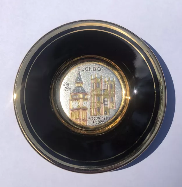 Vintage 3” Dynasty Gallery Art of Chokin plate Big Ben Westminster Abby ￼London