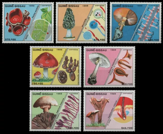 Guinea-Bissau 1988 - Mi-Nr. 989-995 ** - MNH - Pilze / Mushrooms