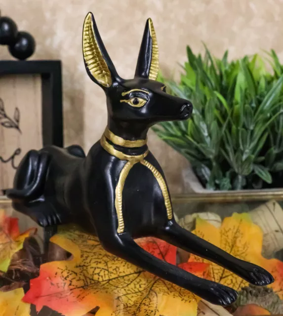 Egyptian Deity of Mummification Afterlife God Anubis In Dog Jackal Form Figurine