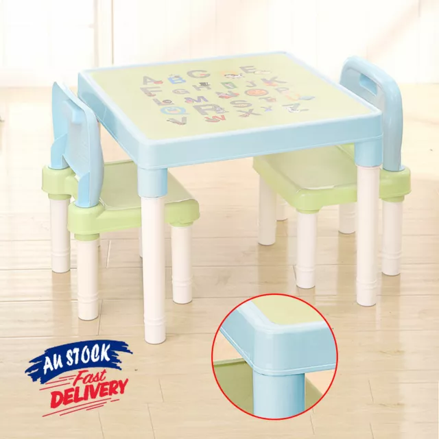 Kids Toddler Playing Learn ABC Activity Table and 2 Chair Set Alphabet ACB#