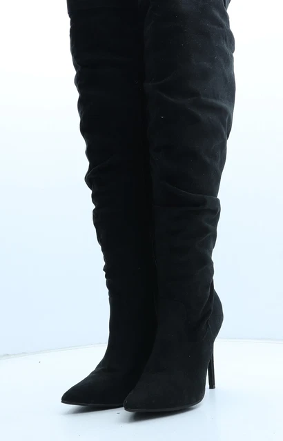 Preworn Womens Black Synthetic Bootie Boot UK EU