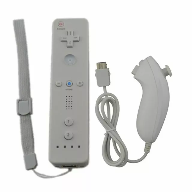 Télécommande Wiimote + Nunchuck pour Nintendo Wii et Wii U - Blanc