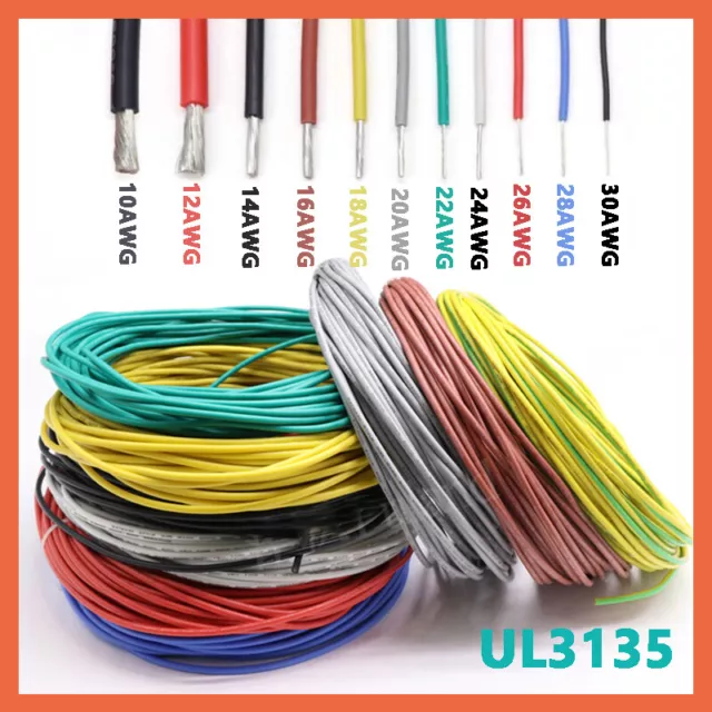 Flexible Silicone Wire Cable 30/28/26/24/22/20/18/16/14/12/10 AWG Various Colour