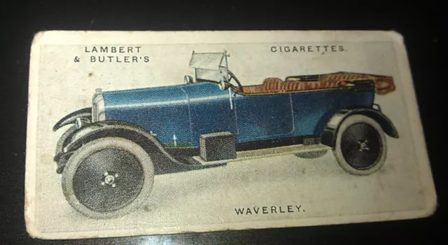 1923 WAVERLEY Touring Car Lambert & Butler UK Cigarette Card