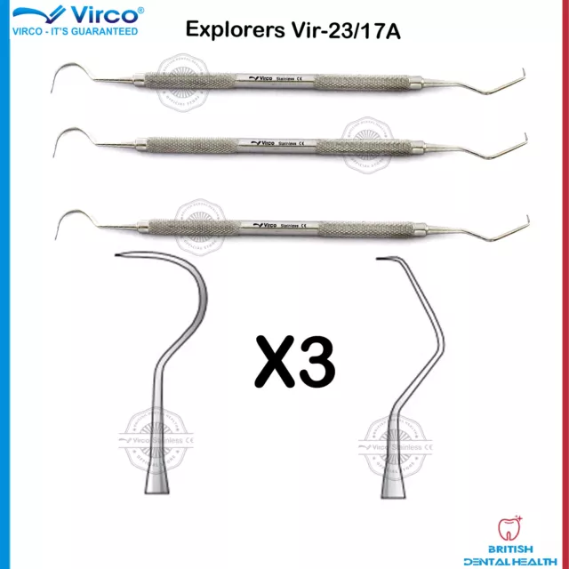 3X Dental Hygienist Explorer 23/17A Double Ended Endodontic Explorer Dentistry