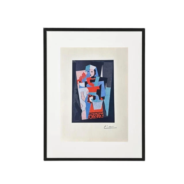 Pablo Picasso Original - Italian Woman, Hand Tipped Color plate print - Signed