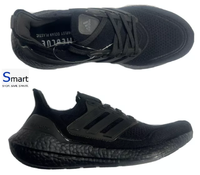 NEW SIZE 8 MEN adidas Ultra Boost 21 Primeknit Triple Black Running Sneakers 