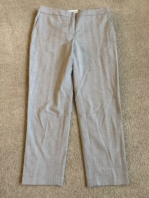 Calvin Klein Womens 4P Gray Plaid Straight Leg Dress Pants VEUC