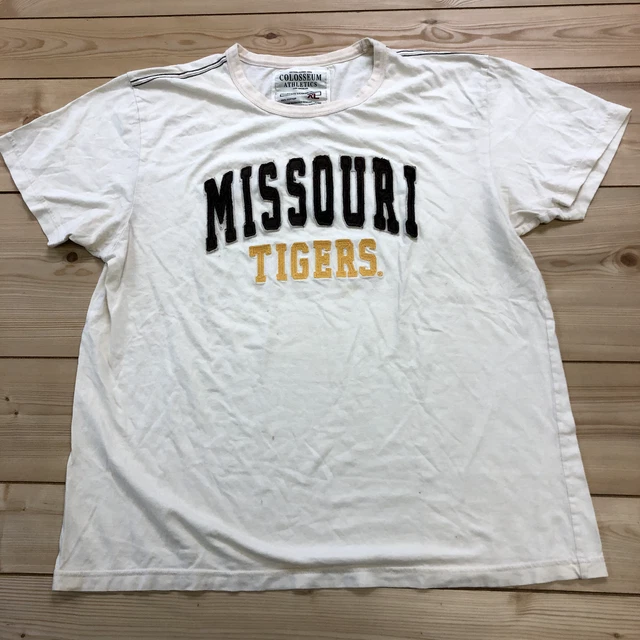 Colosseum Athletics Beige Embroidered Missouri Tigers T-shirt Adult Size XL