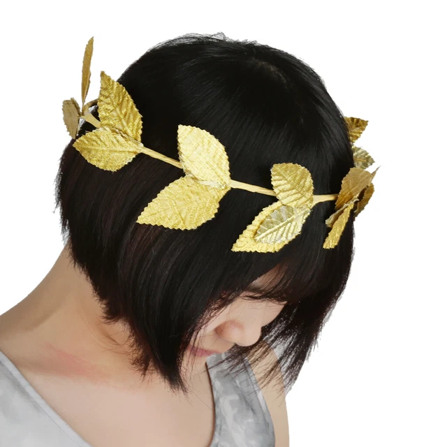 Couronne Laurier Or Déesse Grecque - Bandeau, Bracelet, Boucles D'oreilles - Mariage, Fête, Cosplay