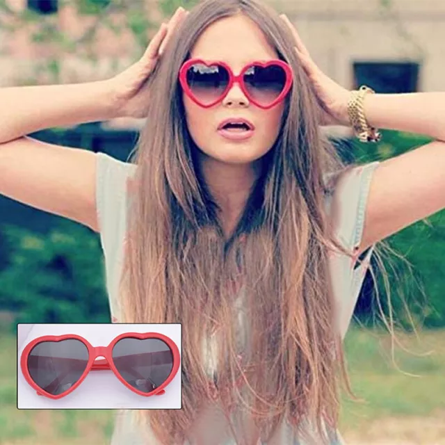 Fashion Love Heart Shape Women Sunglasses Protect Eyes Practical Unisex Eyew-SI