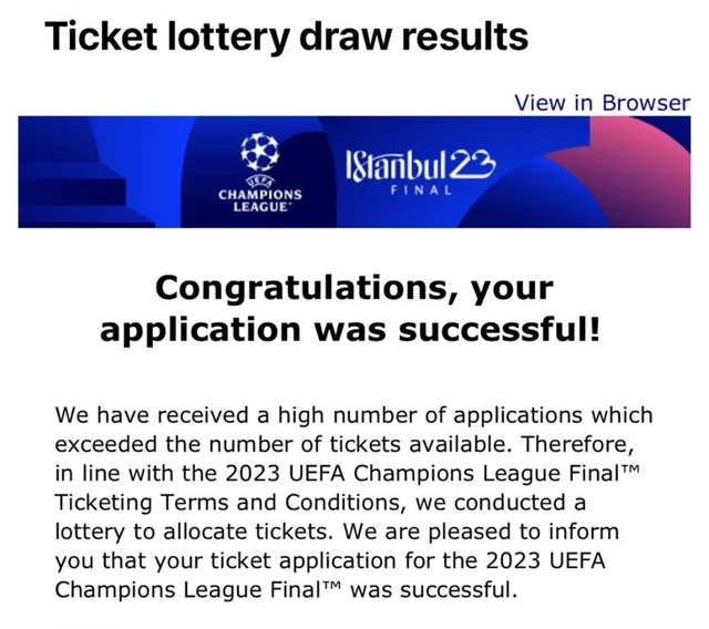 BIGLIETTI FINALE CHAMPIONS League 2023 EUR 3.010,00 PicClick DE