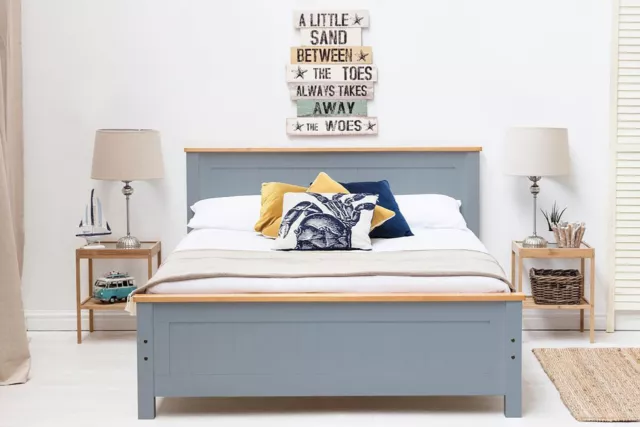 Wayfair Bed Frame - White & Oak/Grey & Oak Wooden - Double & King