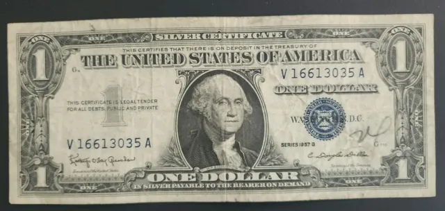 CA-004 * 1957B Series * ONE DOLLAR * $1 * Silver Certificate * Blue Seal Note