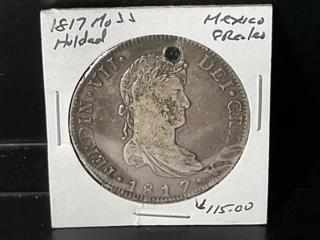 1817 Mo JJ Mexico 8 Reales Holed