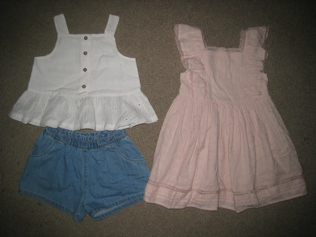 Brand New F&F Girls Top Shorts & Dress Set Bundle - 3 Pack - 3-4 Years