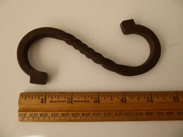 Antique Forged Iron S Hook twisted 2