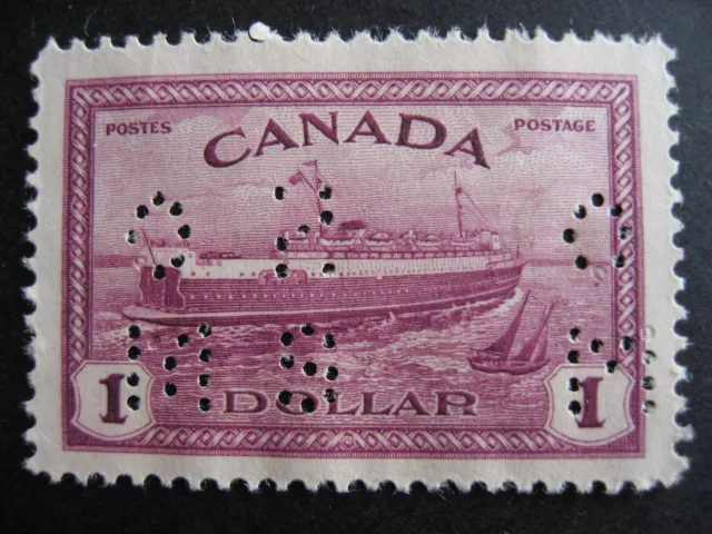 Canada official perfin OHMS $1 Ferry MNG UT O10-273