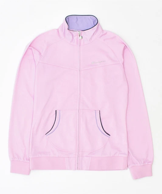 CHAMPION Girls Tracksuit Top Jacket 13-14 Years XL Pink Polyester OE02