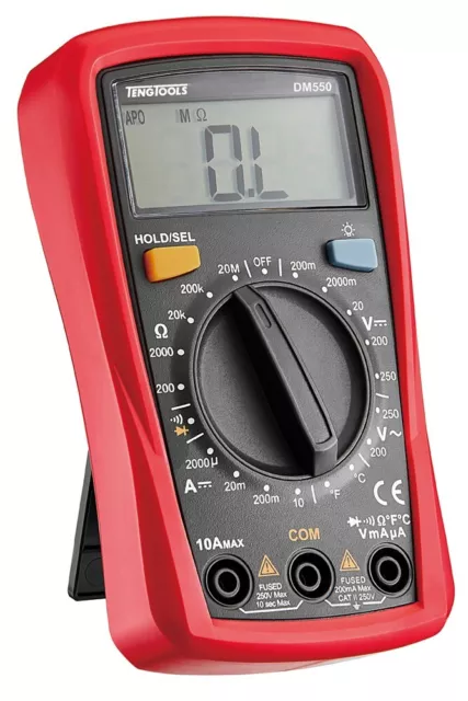 Teng DM550 Digital DC AC Multimeter Voltmeter Amperemeter & Temperatursonde, führt