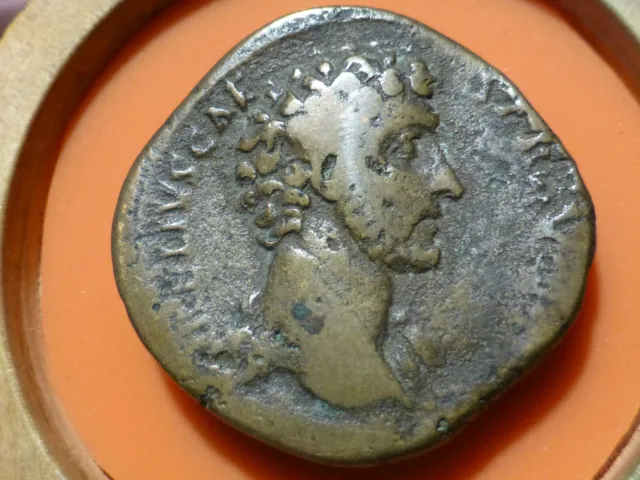 Monnaie Romaine Antique - Sesterce De Marc Aurele - Buste De Qualite !