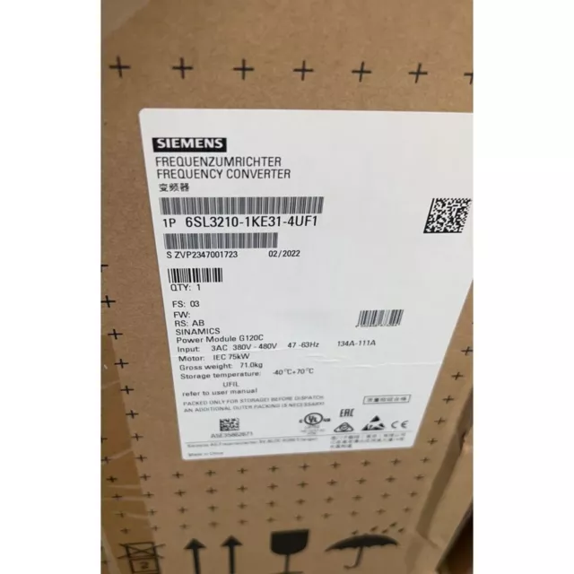 New Siemens SINAMICS G120C 55KW Inverter 6SL3210-1KE31-4UF1 6SL3 210-1KE31-4UF1