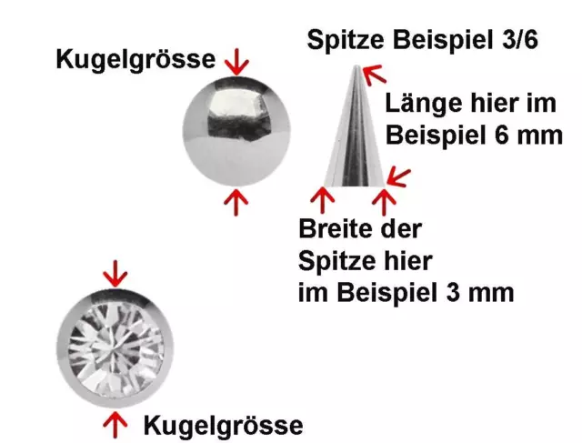 Piercing Ersatz Verschluss Ferido Multi Glitzer Epoxy Schraubkugel Größe 1,6x6mm 2