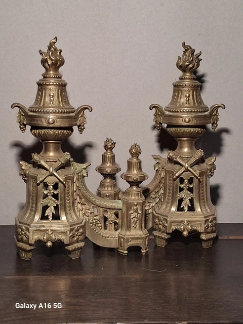 Chenets Anciens Tête De Canard – Bronze – Paire – Déco Cheminée Authentique