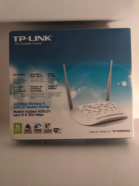 TP-LINK TD-W8961N Modem Routeur ADSL2+ WiFi N 300 Mbps