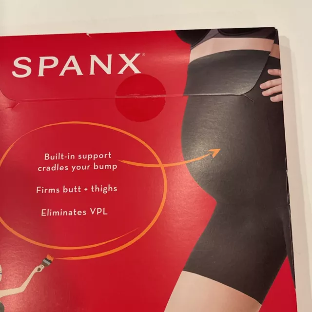 SPANX MATERNITY MAMA All Day Support Short Mid-Thigh Shaper Black Size ...