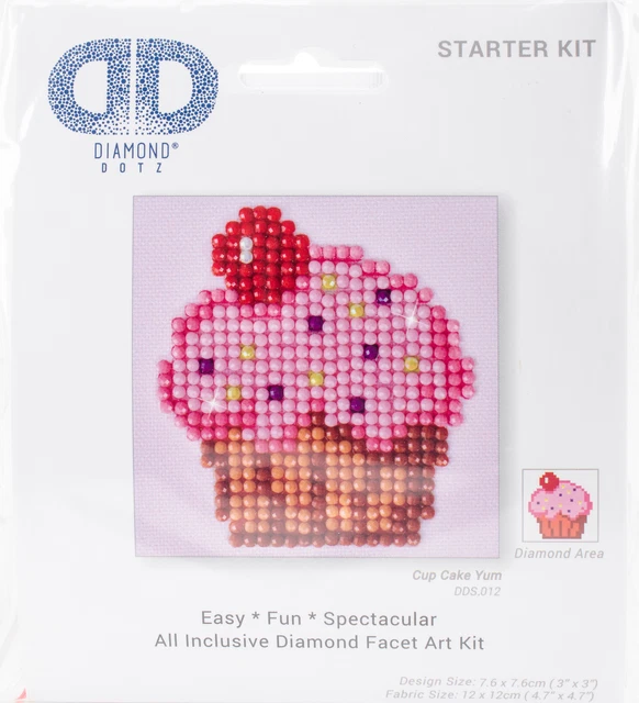 2 Pack Diamond Dotz Square Diamond Art Kit 3"X3"-Cup Cake Yum -DDS012