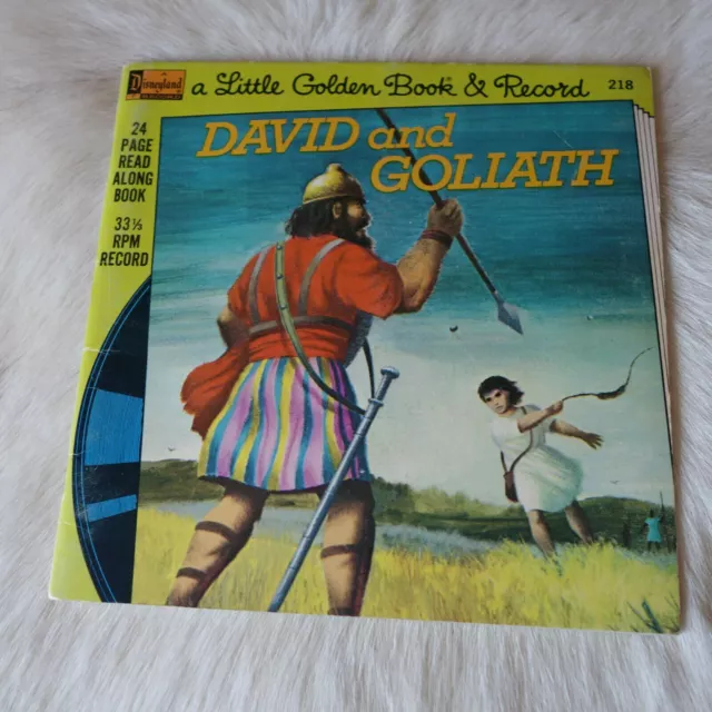 Vtg DAVID AND GOLIATH  Record 1974 Vtg Disneyland Vtg Little Golden Book Record