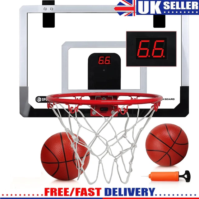 MINI BASKETBALL HOOP Net Indoor Over the Door Backboard With Ball Pump