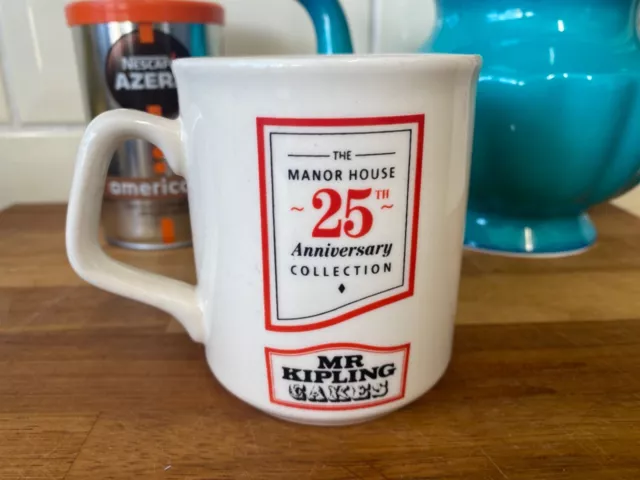 Vtg Mr Kipling cakes Manor House 25 year anniversary  gift advertising mug cup