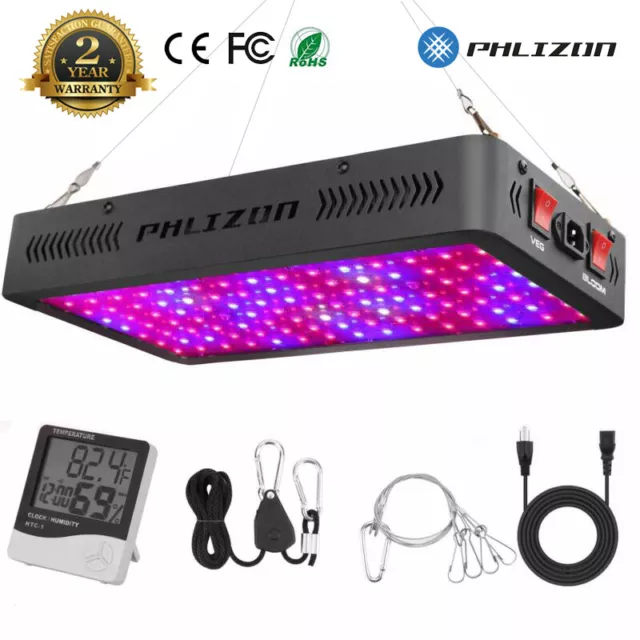 Phlizon 600W LED Plant Grow Lights W/ Daisy Chain for indoor Hydro VEG & Flower