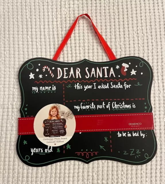 Dear Santa Board Christa Chalk photo board NEW with tags