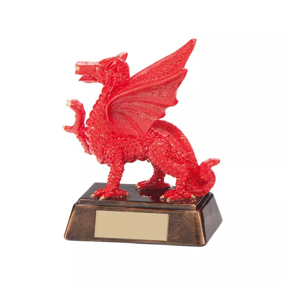 Celtique Dragon Rugby Récompense Sport Gallois Rouge Trophée - Gratuit Gravure