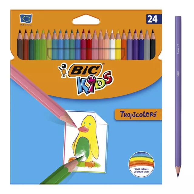 Tropicolors Coloring Pencils Drawing Pencils Pack of 24 Assorted Colours By Bic