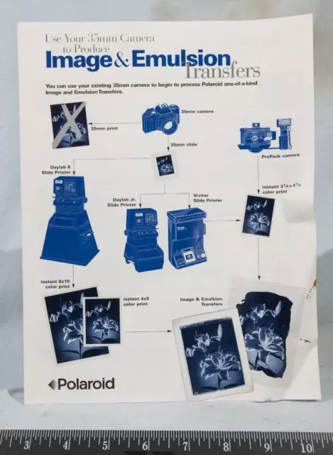 Vintage Polaroid Image & Emulsion Transfers Pamphlet g25